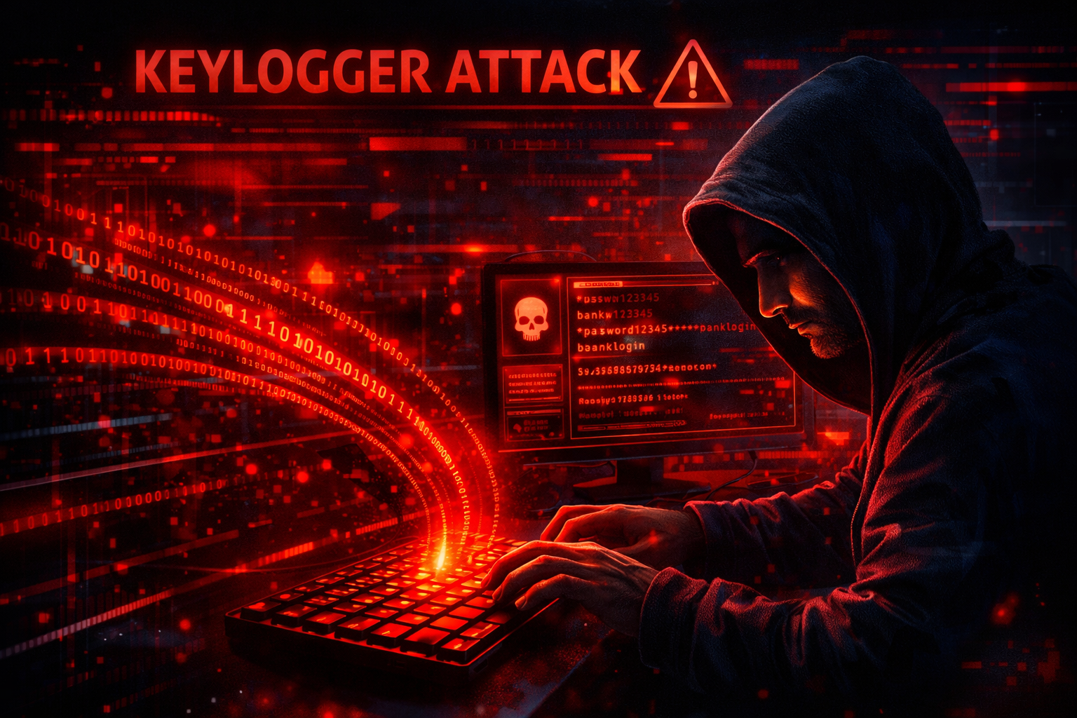 keylogger attack keyboard inputs capture karta hua hacker